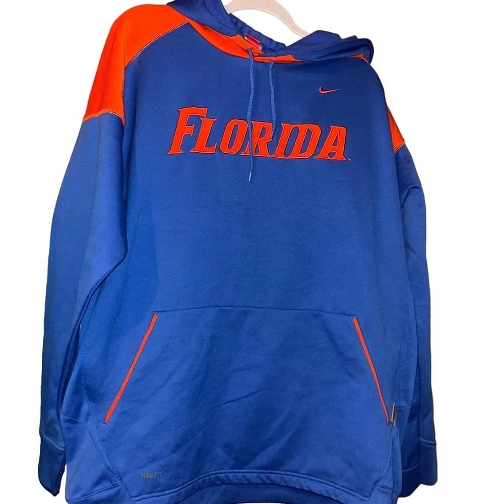 Men Nike University of Florida UF Gators hoody hoodie size XL blue/orange